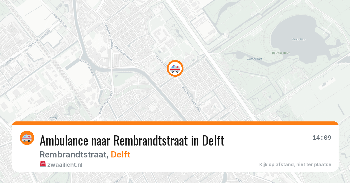 Ambulance naar Rembrandtstraat in Delft — 4 aug 2026