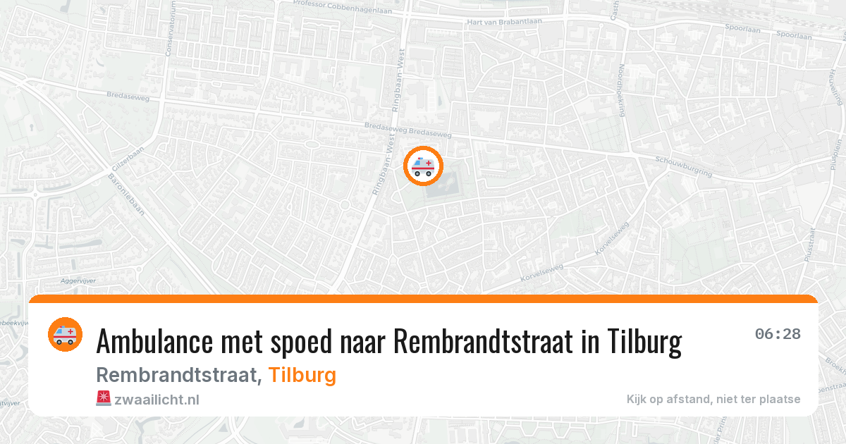 Ambulance met spoed naar Rembrandtstraat in Tilburg — 26 mrt 2026