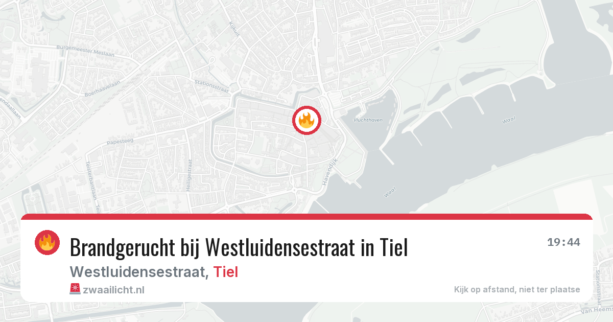 Brandgerucht bij Westluidensestraat in Tiel — 1 jul 2026