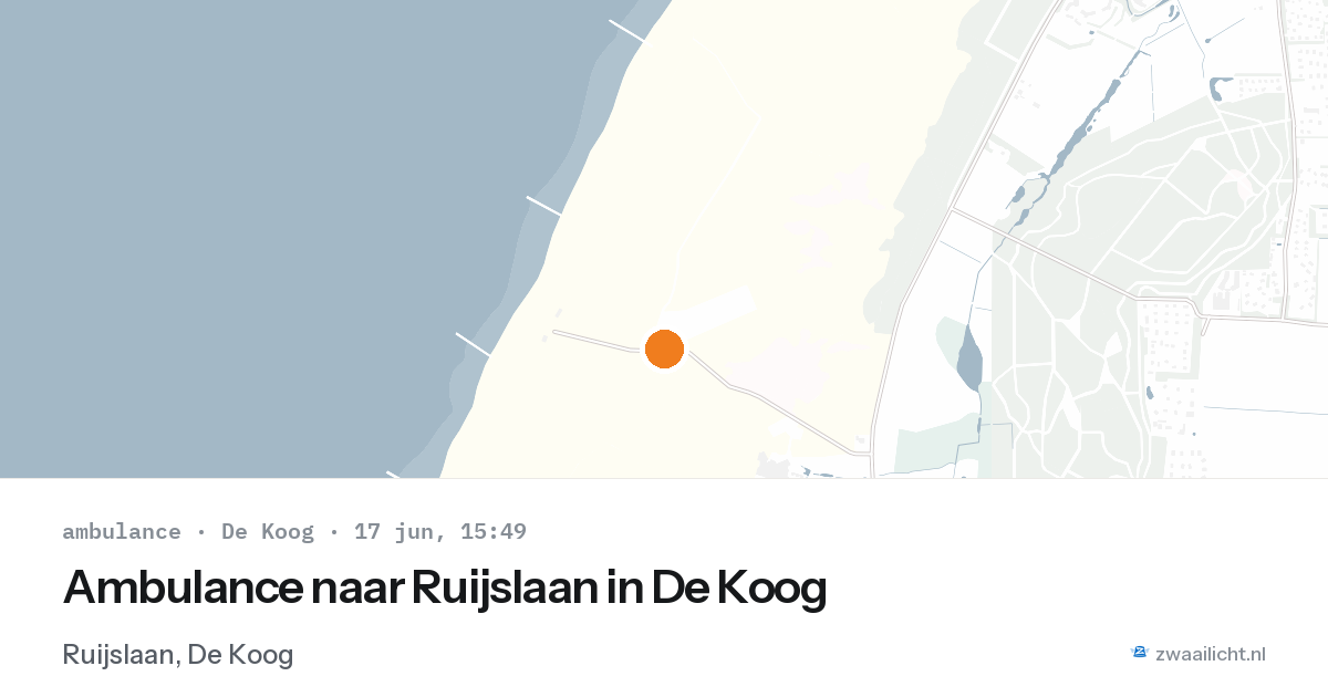 Ambulance naar Ruijslaan in De Koog — 17 jun 2026