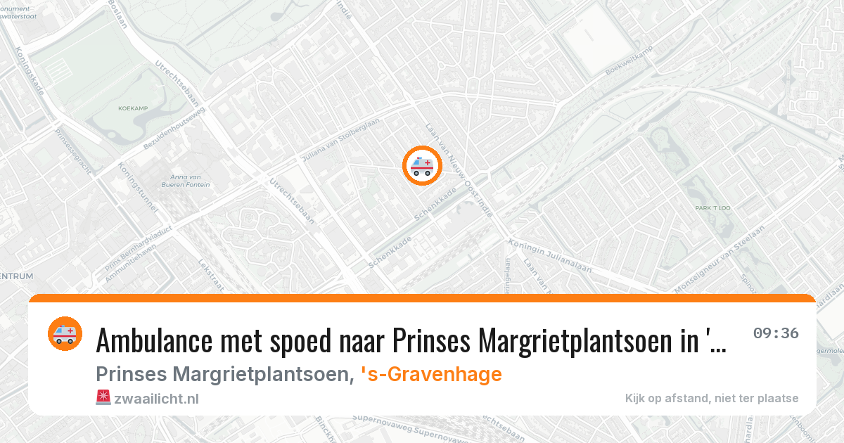 Ambulance met spoed naar Prinses Margrietplantsoen in 's-Gravenhage — 24 jul 2026