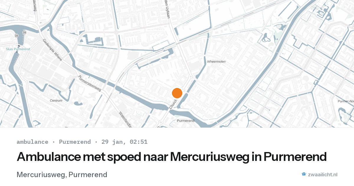 Ambulance met spoed naar Mercuriusweg in Purmerend — 29 jan 2026