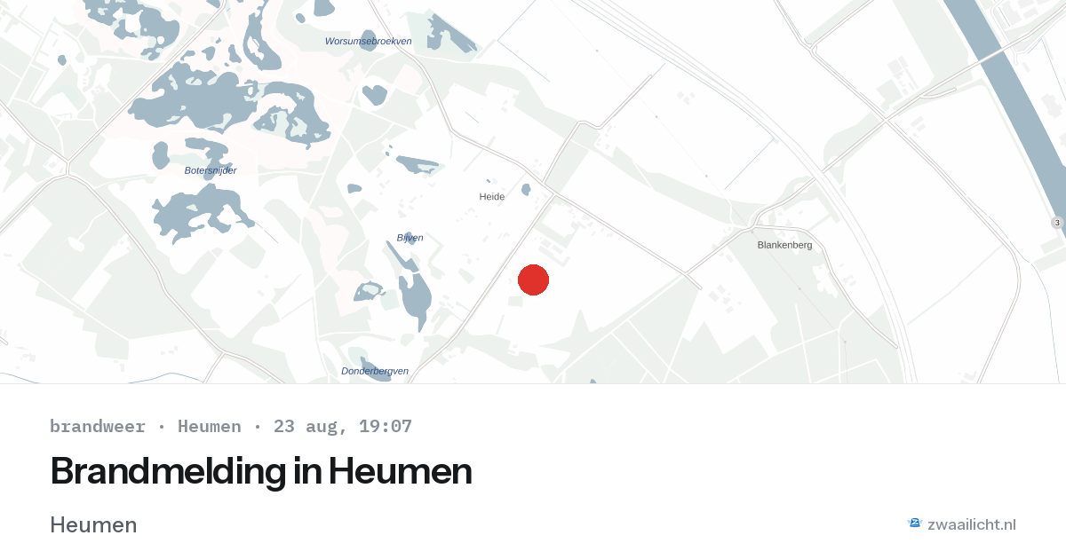 Brandmelding in Heumen — 23 aug 2026