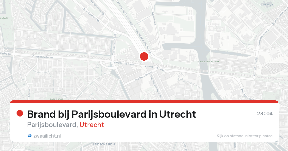 Brand bij Parijsboulevard in Utrecht — 23 aug 2026