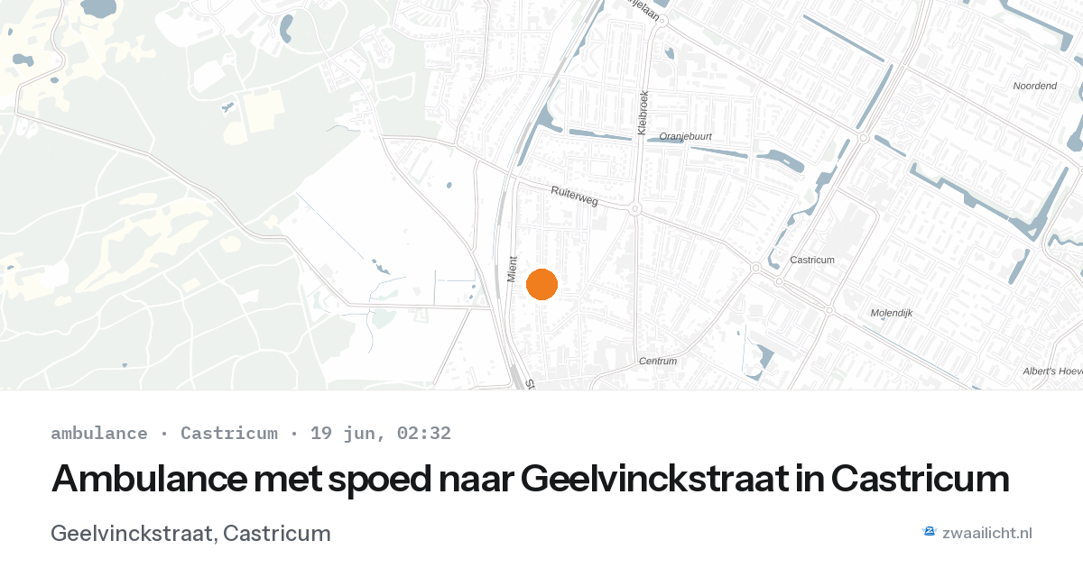 Ambulance met spoed naar Geelvinckstraat in Castricum — 19 jun 2026