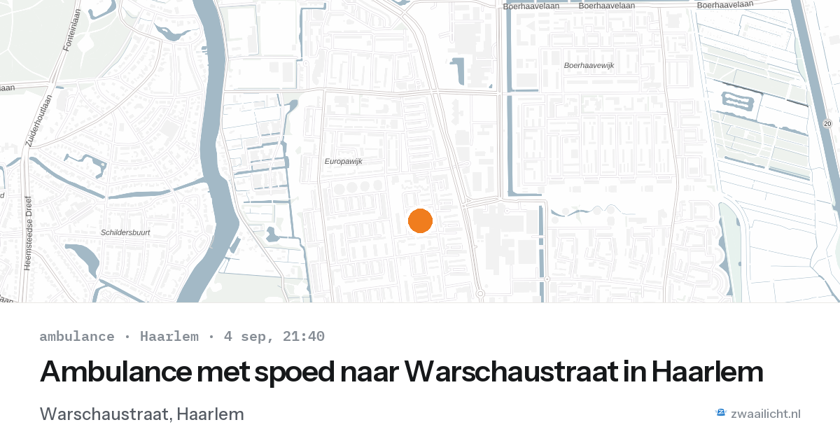 Ambulance met spoed naar Warschaustraat in Haarlem — 4 sep 2026