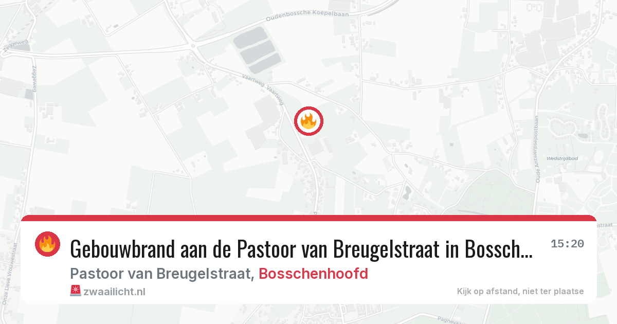 Gebouwbrand aan de Pastoor van Breugelstraat in Bosschenhoofd — 19 mrt 2026