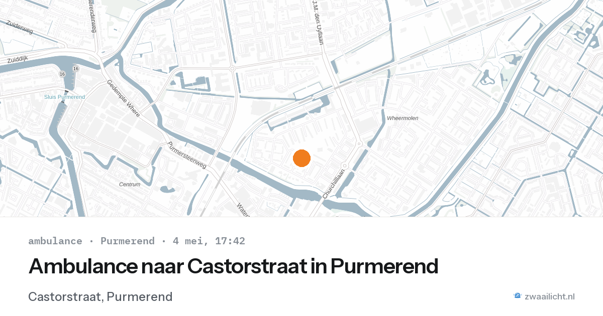 Ambulance naar Castorstraat in Purmerend — 4 mei 2026