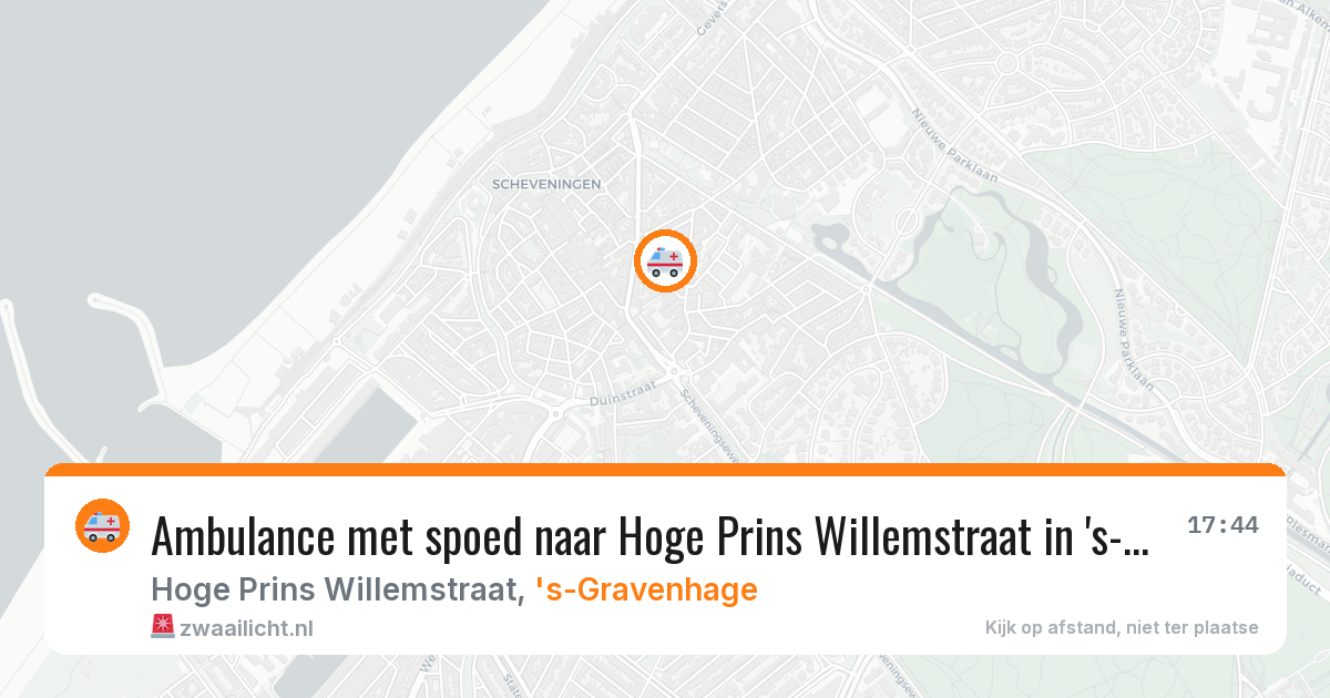 Ambulance met spoed naar Hoge Prins Willemstraat in 's-Gravenhage — 9 apr 2026