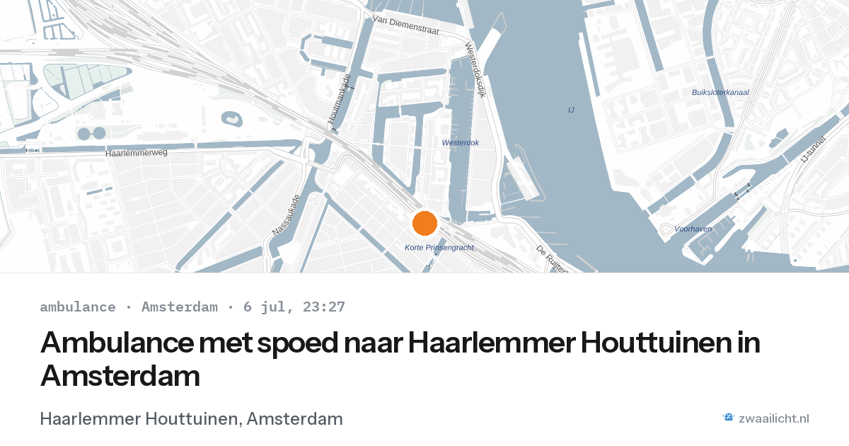 Ambulance met spoed naar Haarlemmer Houttuinen in Amsterdam — 6 jul 2026