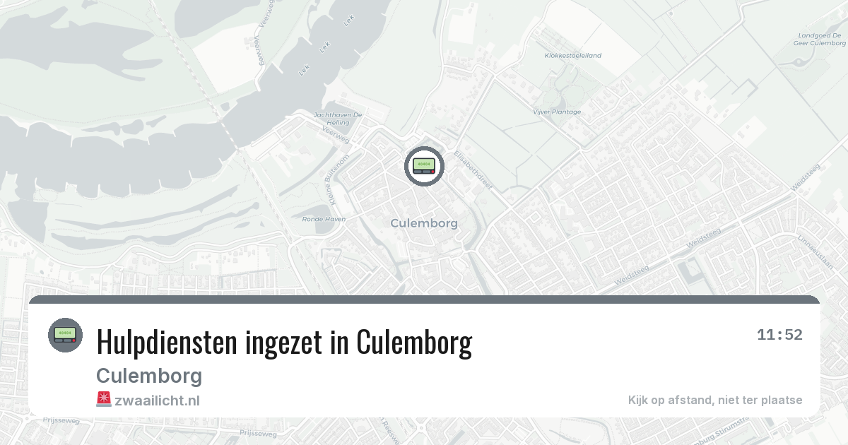 Hulpdiensten ingezet in Culemborg — 30 jan 2026 | 🚨 Zwaailicht.nl