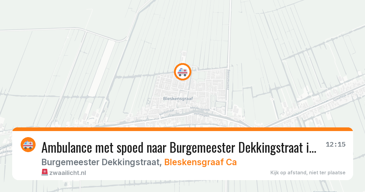 Ambulance met spoed naar Burgemeester Dekkingstraat in Bleskensgraaf Ca — 13 jul 2026