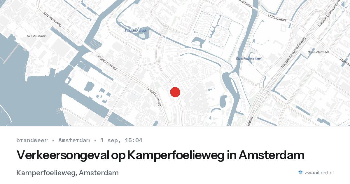 Verkeersongeval op Kamperfoelieweg in Amsterdam — 1 sep 2026
