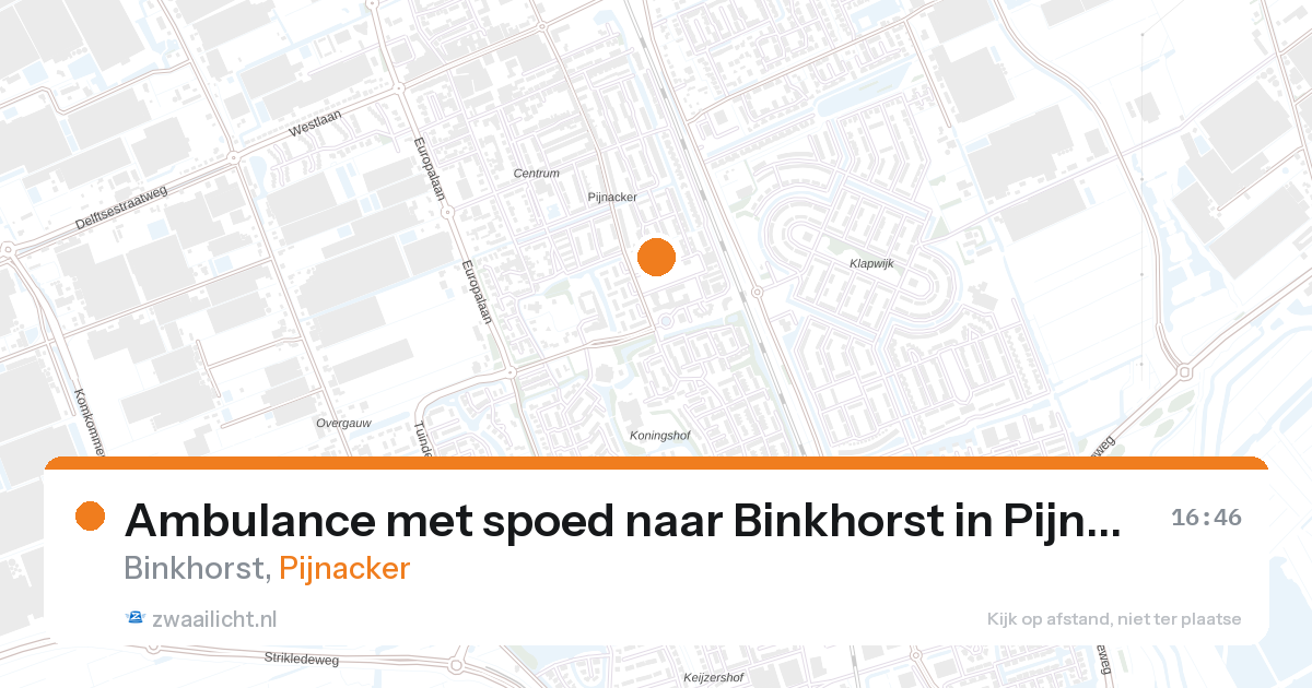 Ambulance met spoed naar Binkhorst in Pijnacker — 15 jul 2026