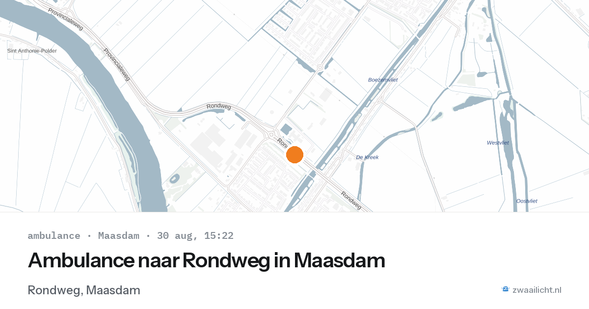 Ambulance naar Rondweg in Maasdam — 30 aug 2026