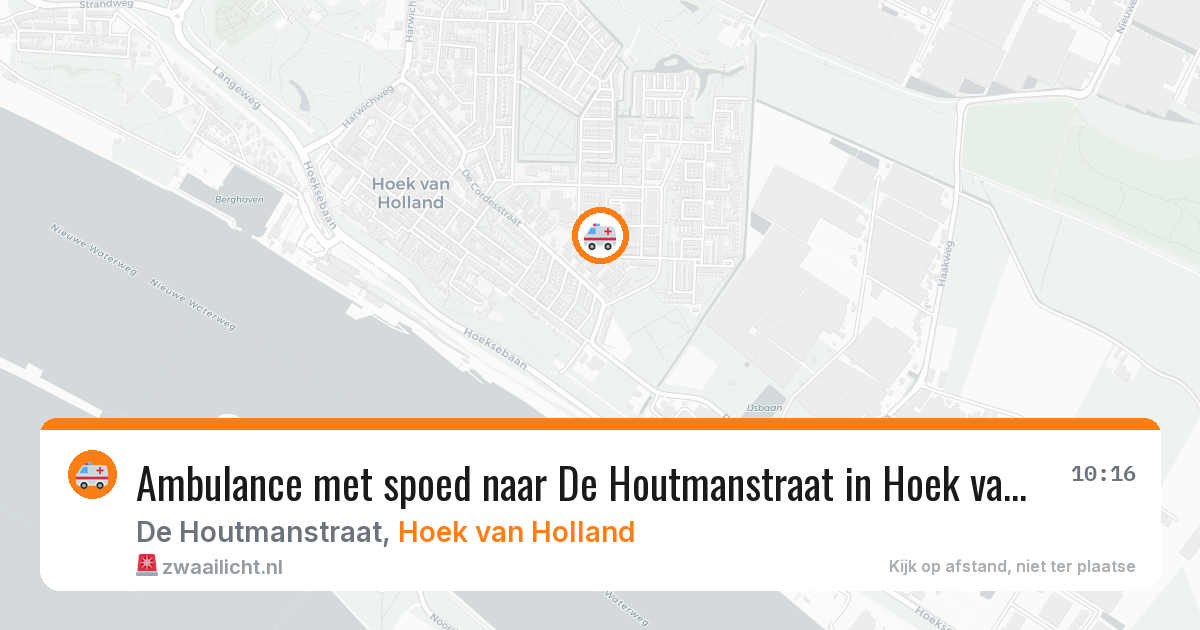 Ambulance met spoed naar De Houtmanstraat in Hoek van Holland — 28 mrt 2026