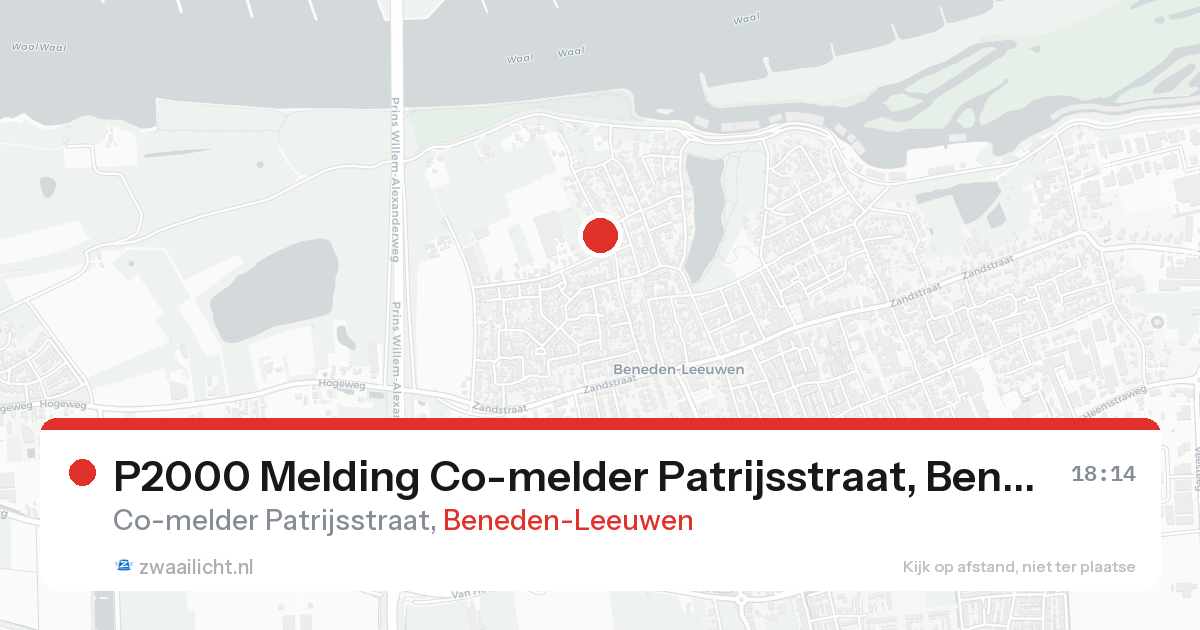 P2000 Melding Co-melder Patrijsstraat, Beneden-Leeuwen — 7 feb 2026