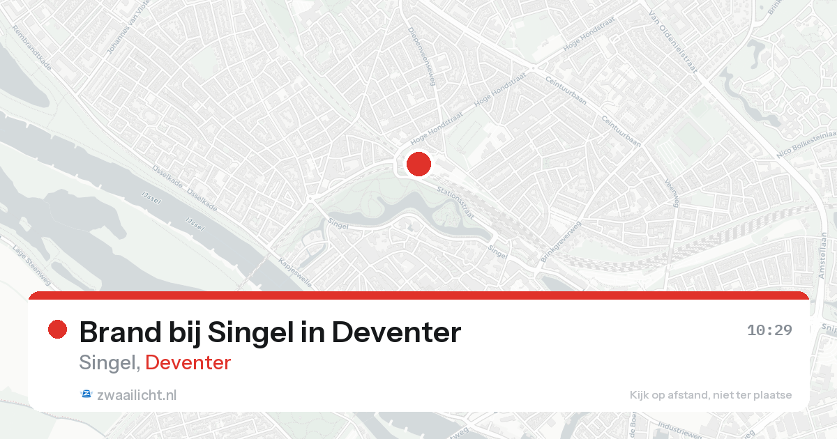 Brand bij Singel in Deventer — 20 aug 2026