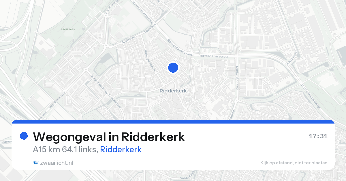 Wegongeval in Ridderkerk — 30 apr 2026