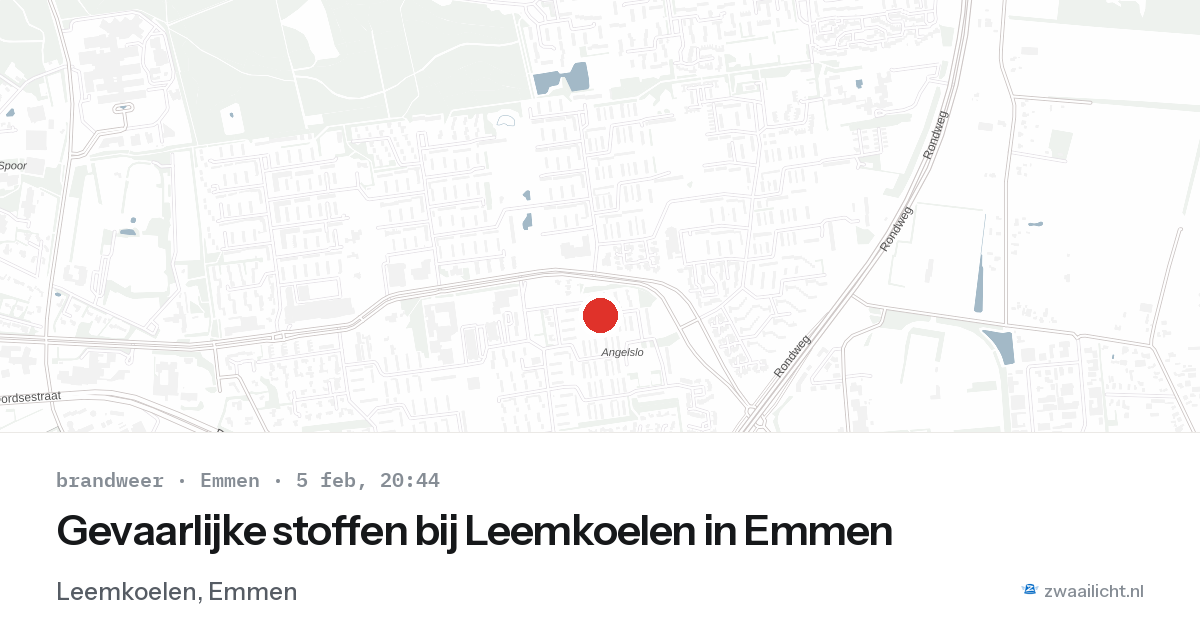 Gevaarlijke stoffen bij Leemkoelen in Emmen — 5 feb 2026