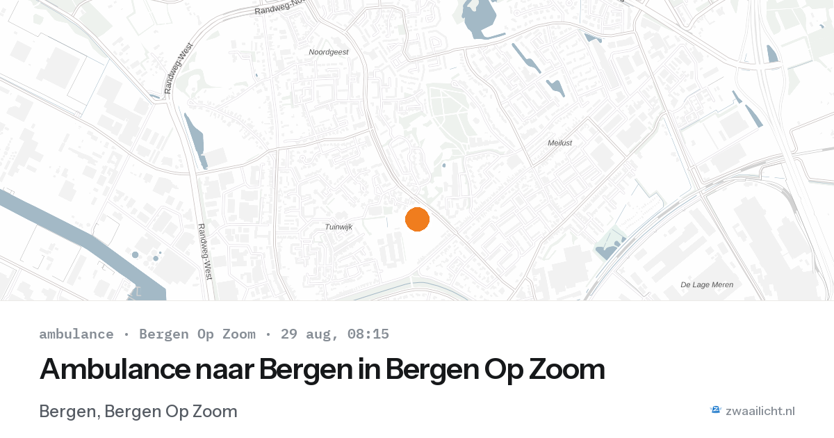 Ambulance naar Bergen in Bergen Op Zoom — 29 aug 2026
