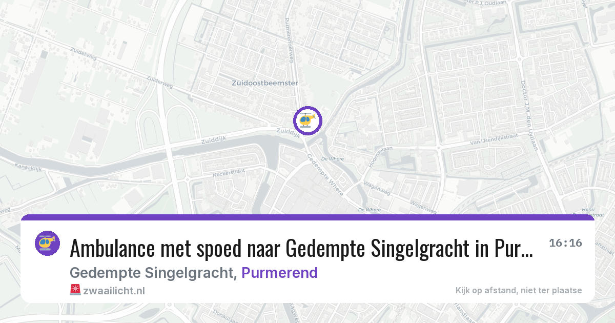 Ambulance met spoed naar Gedempte Singelgracht in Purmerend — 30 jun 2026