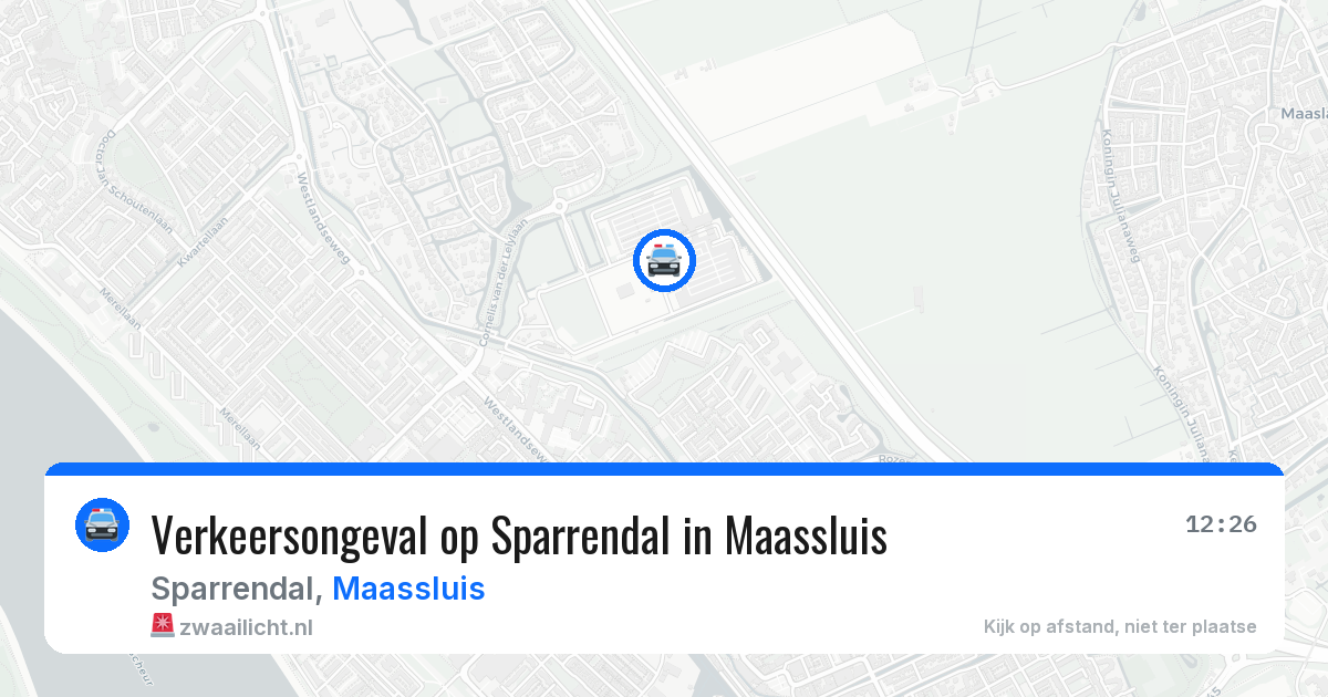 Verkeersongeval op Sparrendal in Maassluis — 9 aug 2026