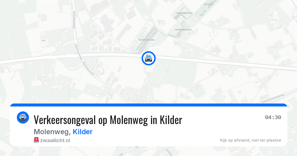 Verkeersongeval op Molenweg in Kilder — 29 mrt 2026