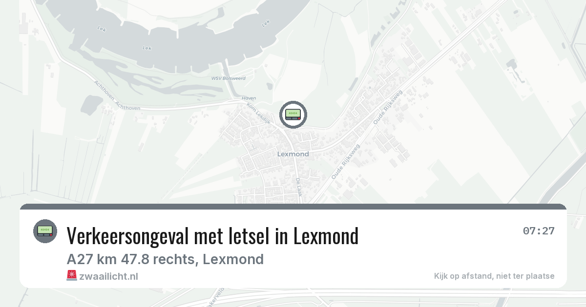 Verkeersongeval met letsel in Lexmond — 14 mrt 2026