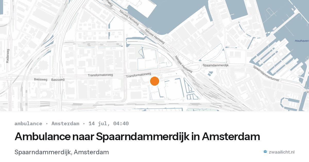 Ambulance naar Spaarndammerdijk in Amsterdam — 14 jul 2026