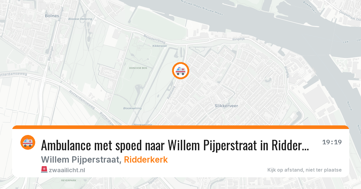 Ambulance met spoed naar Willem Pijperstraat in Ridderkerk — 27 jun 2026