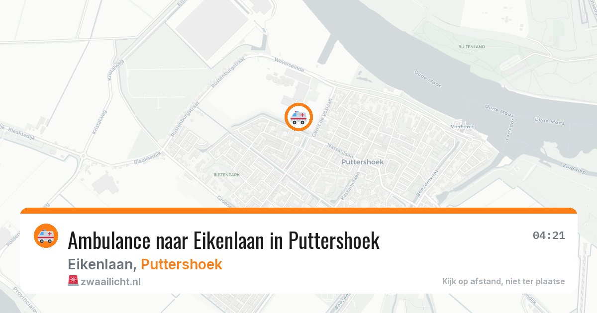 Ambulance naar Eikenlaan in Puttershoek — 30 jul 2026