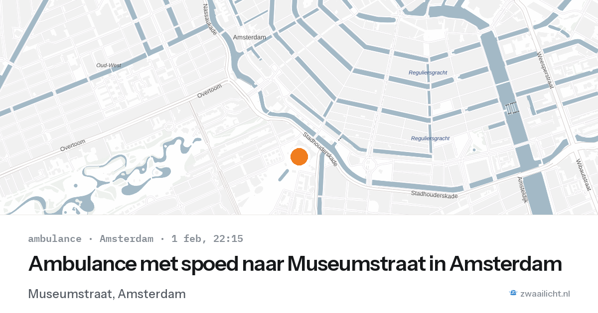 Ambulance met spoed naar Museumstraat in Amsterdam — 1 feb 2026