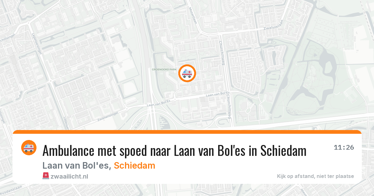 Ambulance met spoed naar Laan van Bol'es in Schiedam — 11 aug 2026