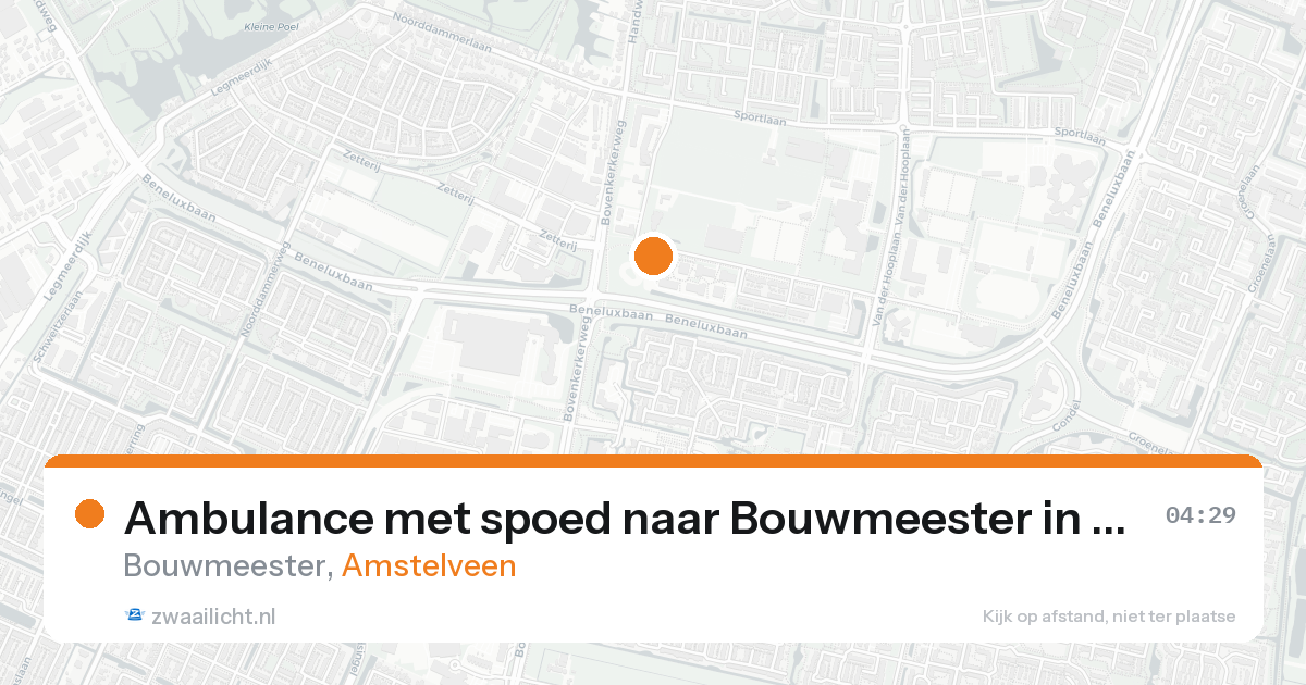 Ambulance met spoed naar Bouwmeester in Amstelveen — 31 mei 2026