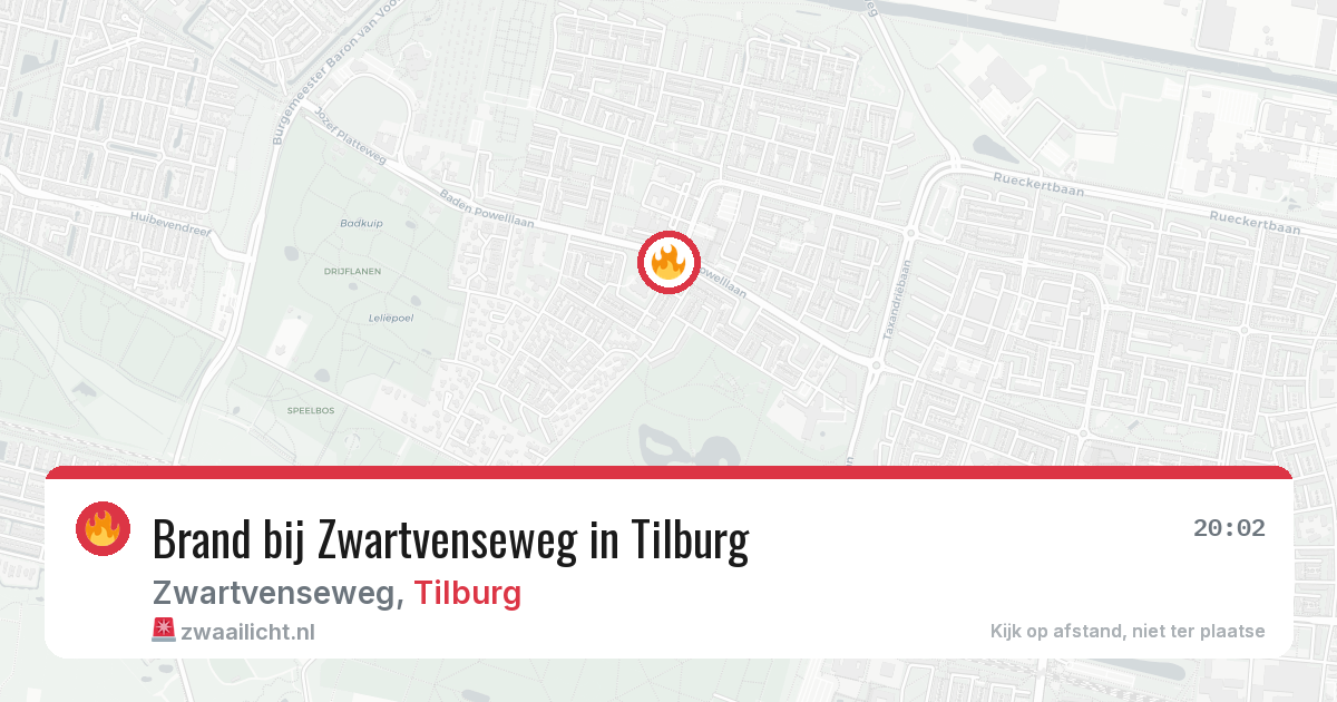 Brand bij Zwartvenseweg in Tilburg — 30 jun 2026