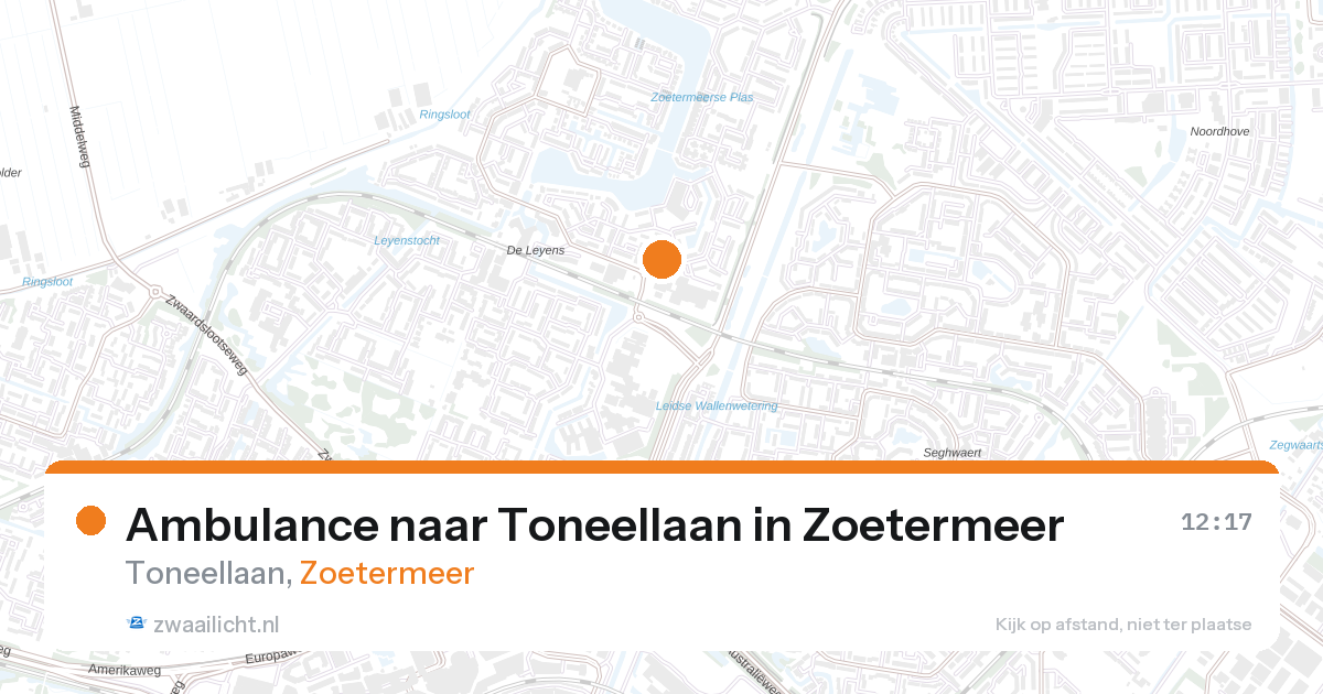 Ambulance naar Toneellaan in Zoetermeer — 27 aug 2026