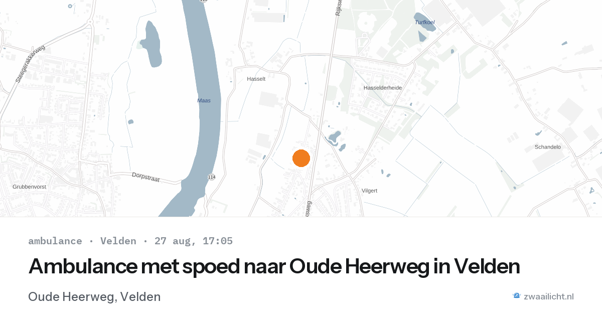 Ambulance met spoed naar Oude Heerweg in Velden — 27 aug 2026