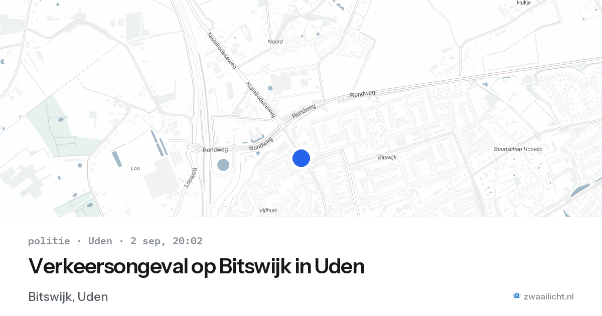 Verkeersongeval op Bitswijk in Uden — 2 sep 2026