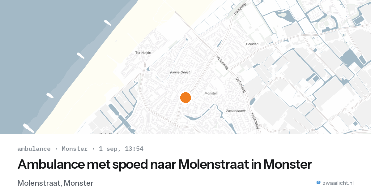 Ambulance met spoed naar Molenstraat in Monster — 1 sep 2026