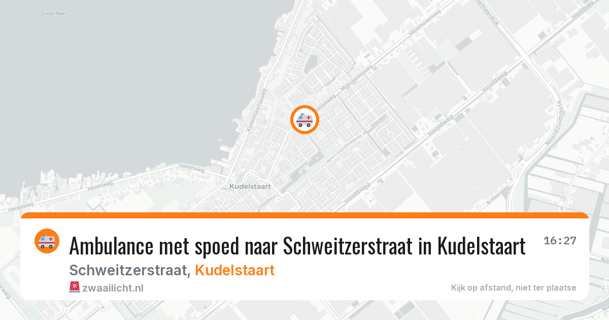 Ambulance met spoed naar Schweitzerstraat in Kudelstaart — 10 mei 2026