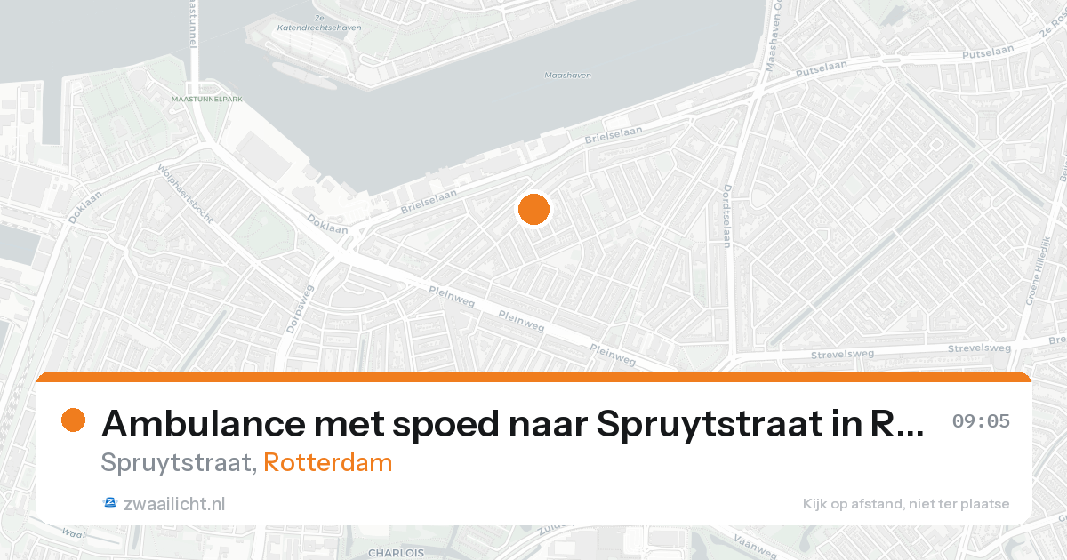Ambulance met spoed naar Spruytstraat in Rotterdam — 16 aug 2026