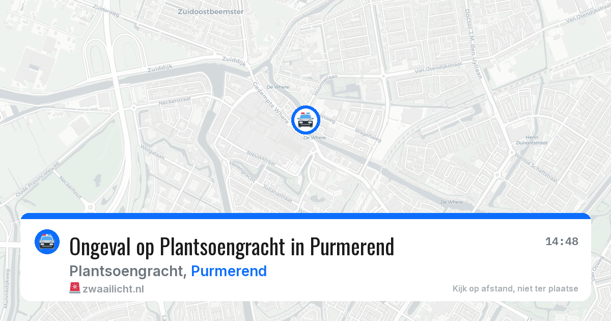 Ongeval op Plantsoengracht in Purmerend — 25 mrt 2026
