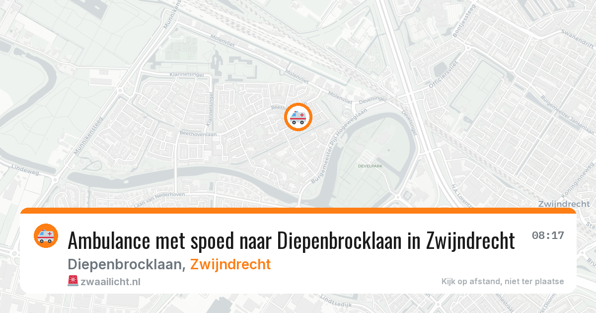 Ambulance met spoed naar Diepenbrocklaan in Zwijndrecht — 29 jun 2026