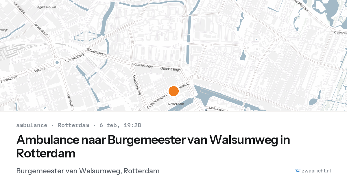 Ambulance naar Burgemeester van Walsumweg in Rotterdam — 6 feb 2026