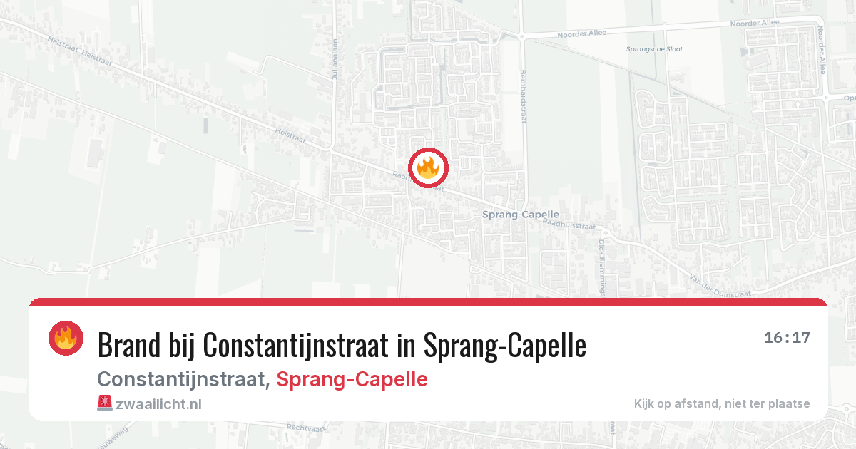 Brand bij Constantijnstraat in Sprang-Capelle — 29 mei 2026