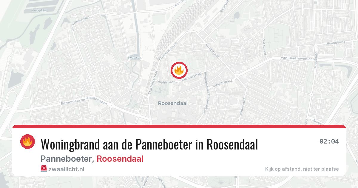 Woningbrand aan de Panneboeter in Roosendaal — 4 jul 2026