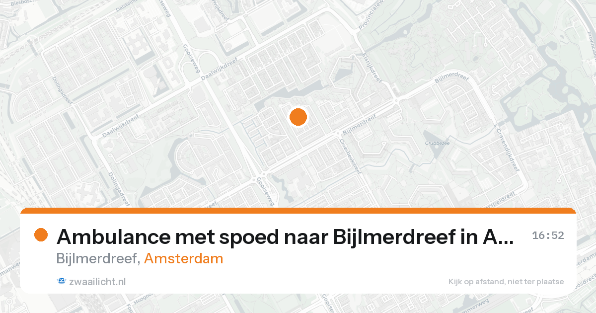 Ambulance met spoed naar Bijlmerdreef in Amsterdam — 17 aug 2026