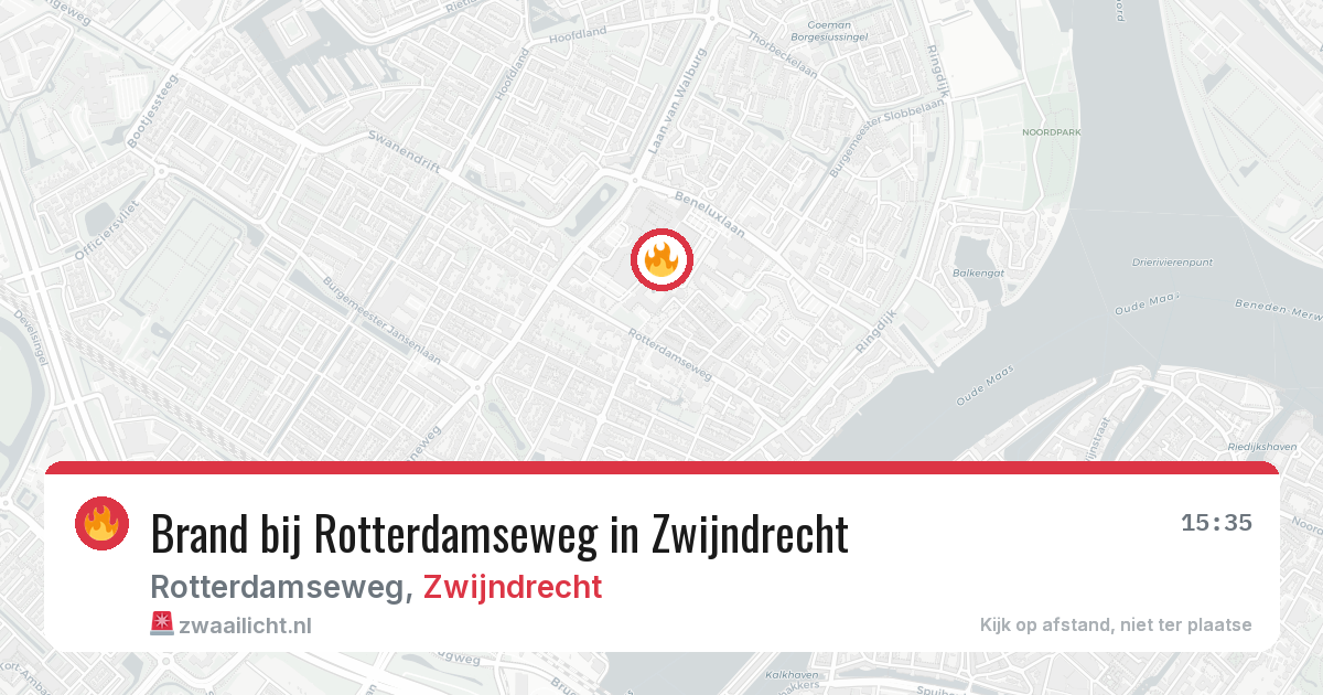 Brand bij Rotterdamseweg in Zwijndrecht — 20 mei 2026