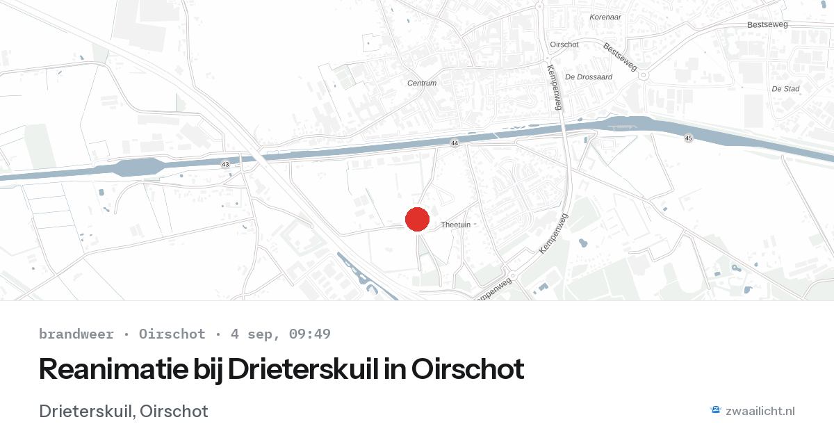 Reanimatie bij Drieterskuil in Oirschot — 4 sep 2026